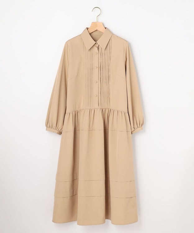 組曲 L 【先行予約】ソフトクロスピンタック ワンピース ベージュ系