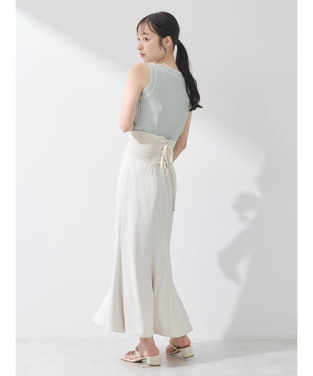 earth music&ecology ノースリーブラインニットプルオーバー Mint