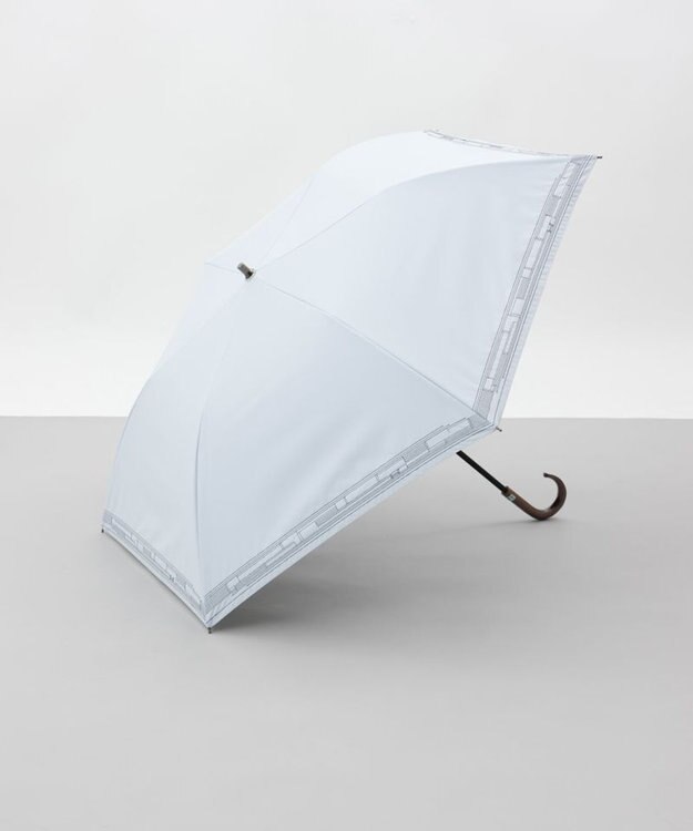 AURORA 【 BLAO（ブラオ）】最強級遮熱　幾何刺しゅう晴雨兼用傘(折りたたみ傘) サックス