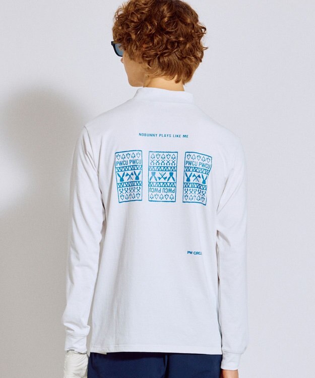 PW CIRCULUS 【吸水速乾 / UV遮蔽率99.5% UVカット / ストレッチ】【MEN】DELFT ロングスリーブモックT ゴルフ ホワイト系