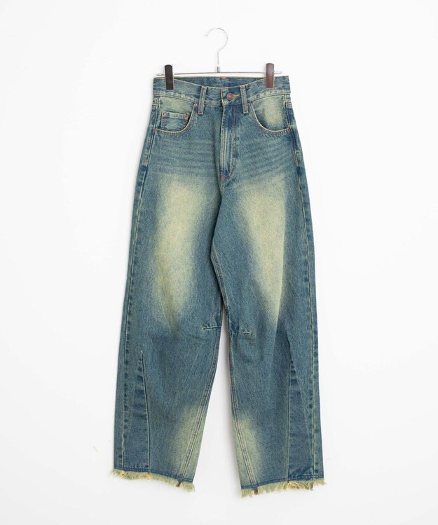 WEGO ヴィンテージウォッシュカーブデニムパンツ デニム