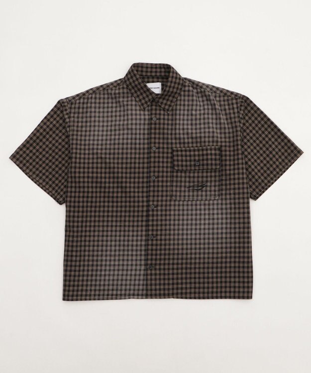 WEGO 【ユニセックス着用ITEM】ブリーチチェックロゴシャツ（SS） ブラックチェック1