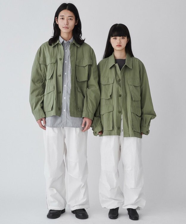 WEGO 【ユニセックス着用ITEM】ファティーグジャケット カーキ