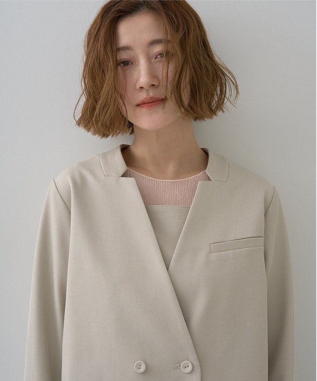 YECCA VECCA 【2点SET】ショートジャケットセットキャミワンピース Light Beige