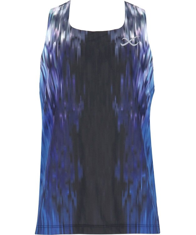 CW-X 【MEN】 CW-X トップス 【薄軽ランニングシャツ】 ノースリーブ タンクトップ スクエアネック 吸汗速乾性(本体) メンズ DLO180 /ワコール ブルー