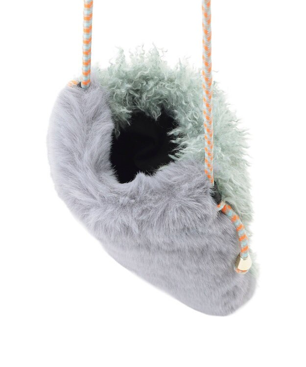 MOONBAT 【ファーバッグ 】2WAYスマートフォンポシェット  フェイクファー グレー