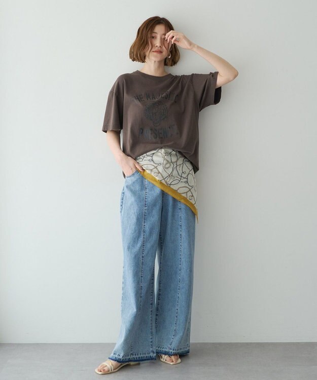 YECCA VECCA 綿麻バギーデニムパンツ Light Indigo
