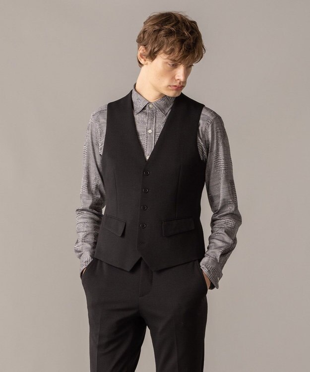 JOSEPH HOMME ウーステッドモックロディ ジレ ブラック系