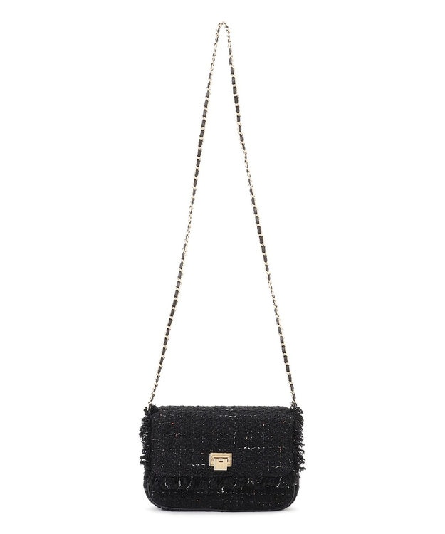 23区 GIOLICAツイード ショルダーバッグ ブラックミックス