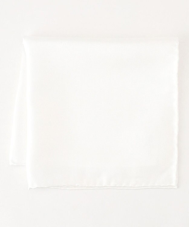 J.PRESS MEN 無地シルクチーフ ホワイト系