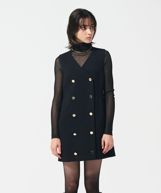 GRACE CONTINENTAL カルゼコンビジレワンピース ブラック