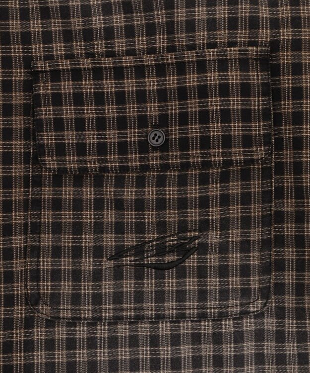 WEGO 【ユニセックス着用ITEM】ブリーチチェックロゴシャツ（SS） ブラックチェック1