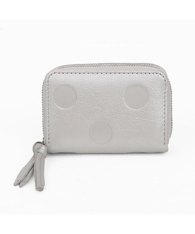 UNBILLION ペルケ perche / ドット型押し・ジャバラカードキーケース シルバー