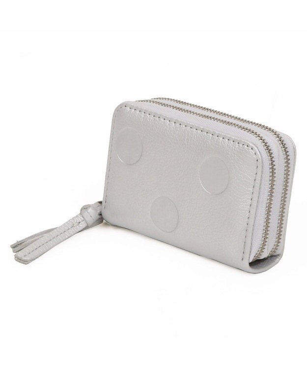 UNBILLION ペルケ perche / ドット型押し・ジャバラカードキーケース シルバー