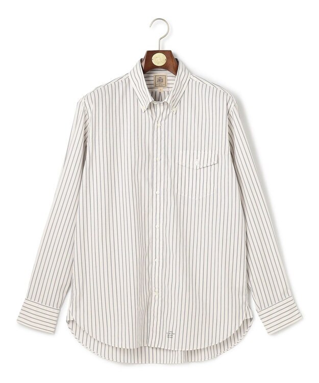 J.PRESS MEN 【SUPIMAコットン使用】マルチストライプブロードシャツ / B.D. アイボリー系1