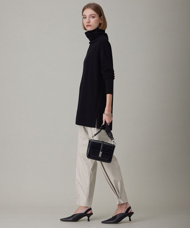 ICB 【洗える】ソフトウールハイゲージ ハイネックプルオーバー ブラック系