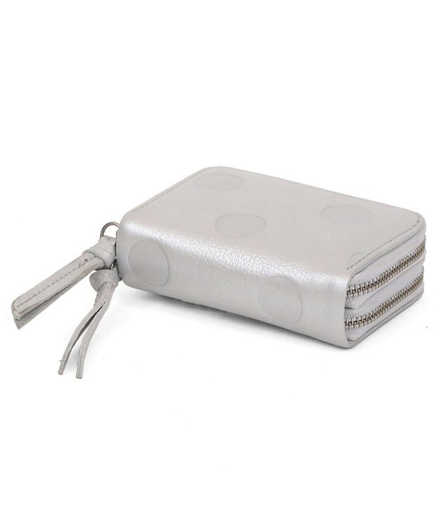 UNBILLION ペルケ perche / ドット型押し・ジャバラカードキーケース シルバー