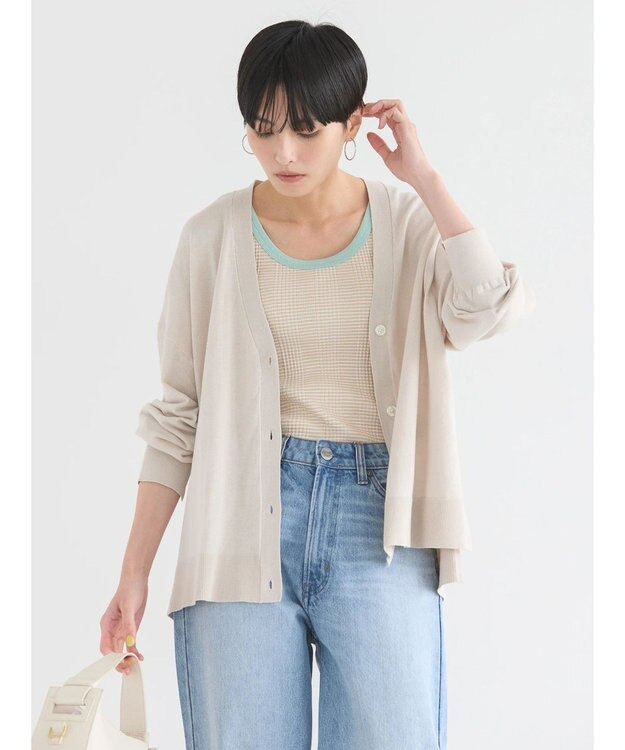 AMERICAN HOLIC ＵＶカットＶネックニットカーディガン Gray Beige