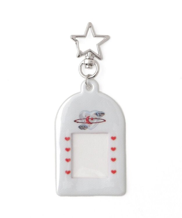 WEGO 【痛バ＆推し活グッズ】ラメモチーフIDフォトケースキーホルダー ホワイト