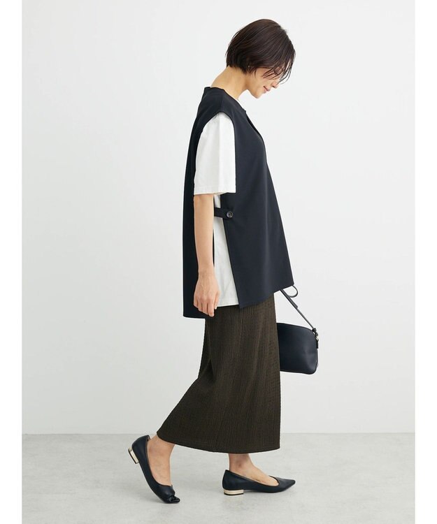 Green Parks キーネックカットベスト Black