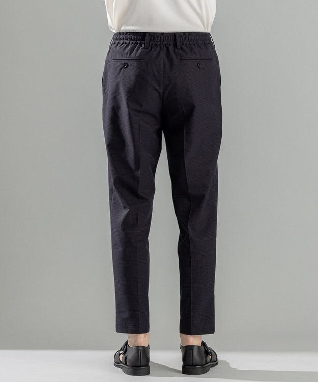 JOSEPH HOMME 新型・新柄【洗える/ストレッチ/シワになりにくい/セットアップ対応可】クールドッツストレッチ ドロスト付テーパードパンツ / PEGG CONVERTIBLE ネイビー系