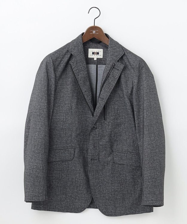 JOSEPH ABBOUD 【キングサイズ・軽量・撥水加工】メランジストレッチジャケットブルゾン グレー系
