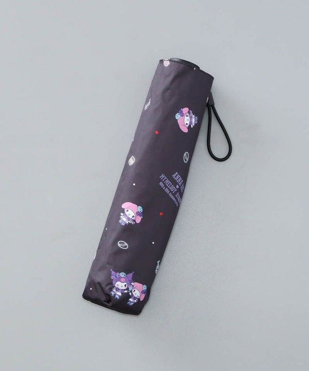 AURORA 【 ANNA SUI（アナ スイ）】マイメロディ&クロミ 晴雨兼用傘（折りたたみ傘）総柄 ブラック
