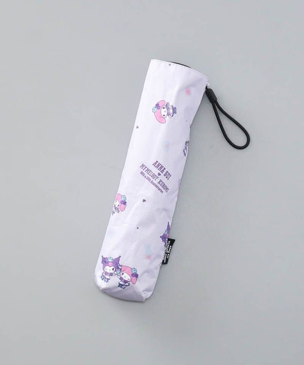 AURORA 【 ANNA SUI（アナ スイ）】マイメロディ&クロミ 晴雨兼用傘（折りたたみ傘）総柄 パープル