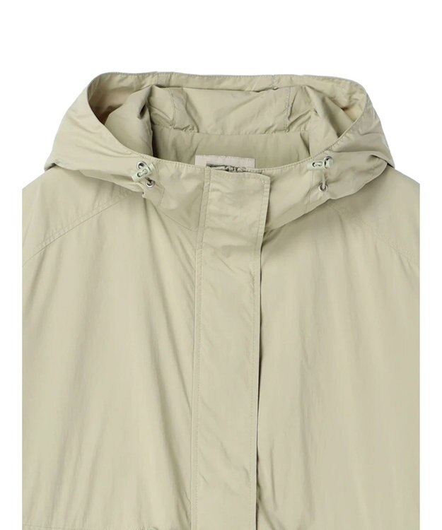 earth music&ecology テックフードロングコート Light Khaki