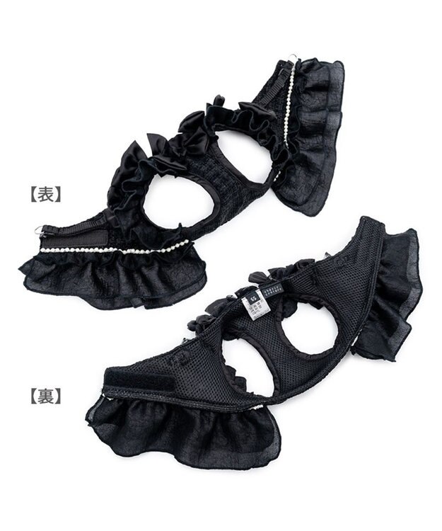 PET PARADISE cherircouture ツイード ベストハーネス 《ブラック》 Ｓ ブラック
