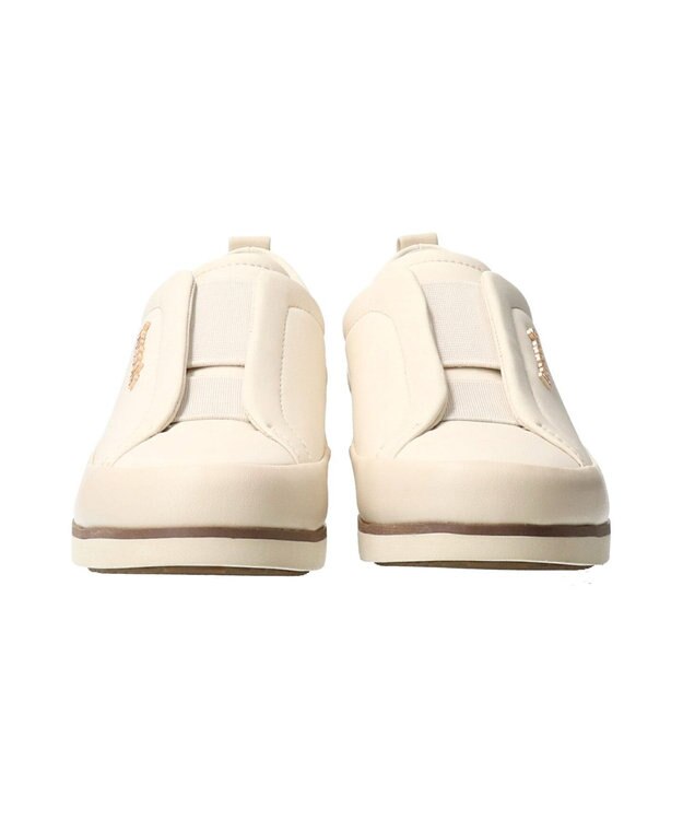 INTER-CHAUSSURES 【BUSSOLA】撥水フラットスリッポンスニーカー ホワイト