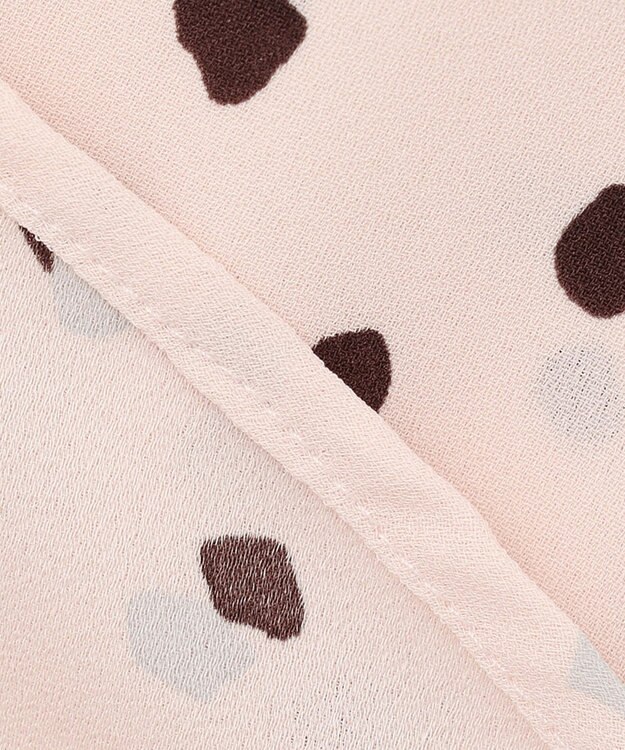 ICB 【WEB限定カラーあり・洗える】Back Satin Amunzen キーネックブラウス ローズピンク系柄