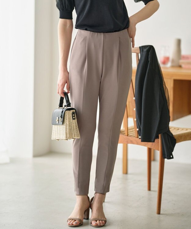 組曲 【WEB限定】スタイルアップジャージー パンツ モカブラウン系