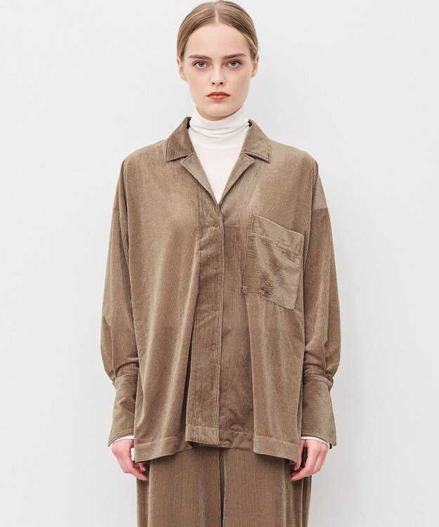 uncrave シアーベロアリブ シャツ ブラウン