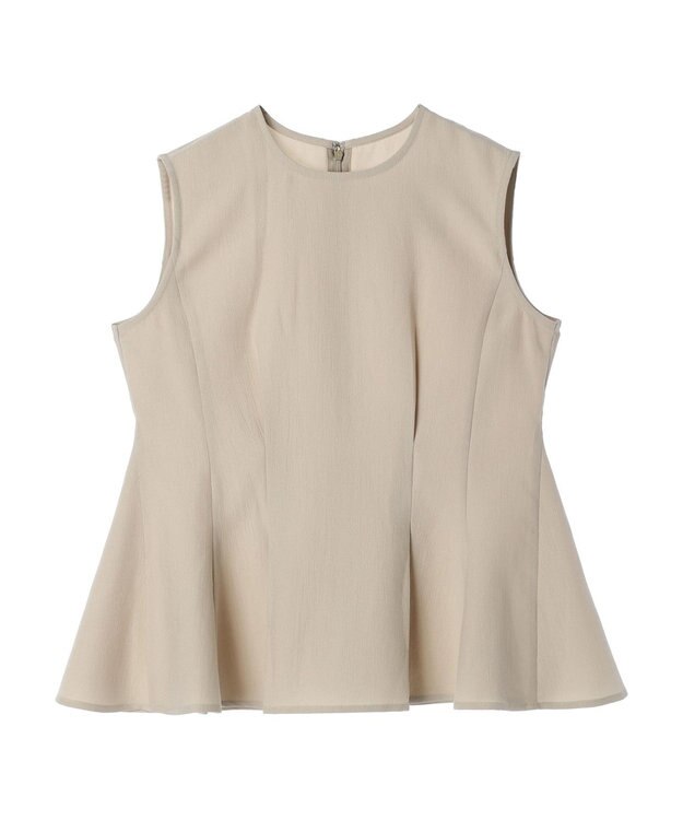 Green Parks AnriettMusee ノースリーブタックペプラムブラウス Beige