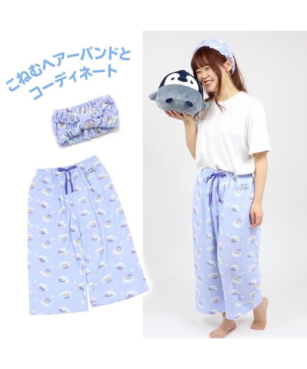 Mother garden マザーガーデン こぴよフレンズ こねむ パイル ステテコ レディース フリーサイズ ルームパンツ 部屋着 夏 夏物 フリーサイズ レディース 女性用 パイル生地 かわいい キャラクター 水色