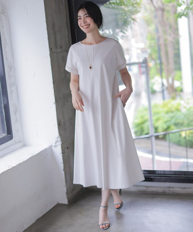 J.PRESS LADIES S コットンスムース ワンピース グレージュ系