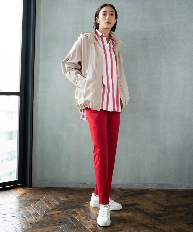 自由区 【接触冷感・吸湿・速乾・XXSサイズあり】COOLMAX テーパードパンツ レッド系