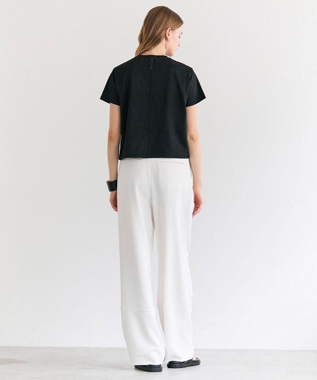 BEIGE， DIOP / スビンコットン クロップドTシャツ Black