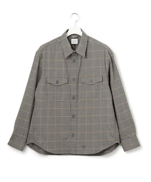 J.PRESS YORK STREET 【UNISEX】チェックストレッチCPOジャケット ライトグレー系3