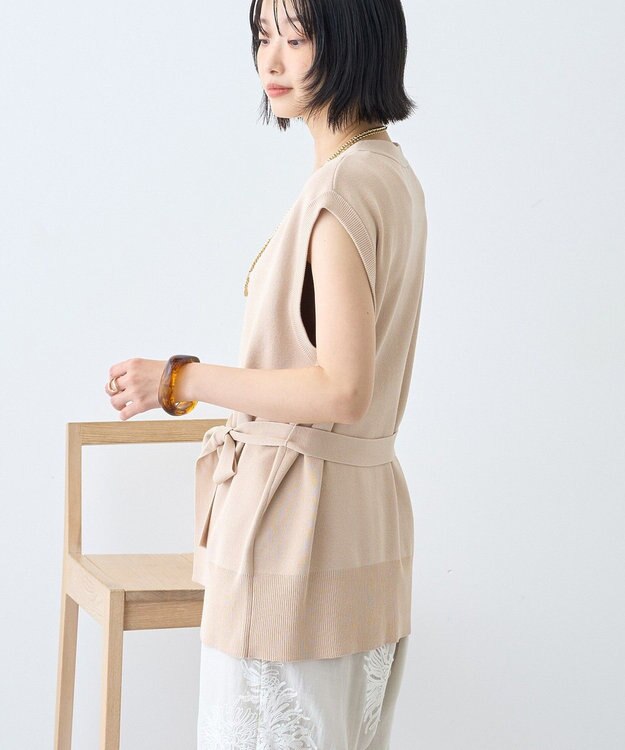 AMERICAN HOLIC 金ボタンニットジレ Beige