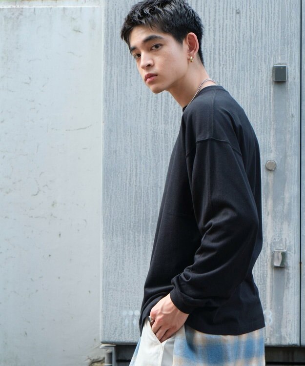 WEGO ビッグコットンT（LS） ブラック