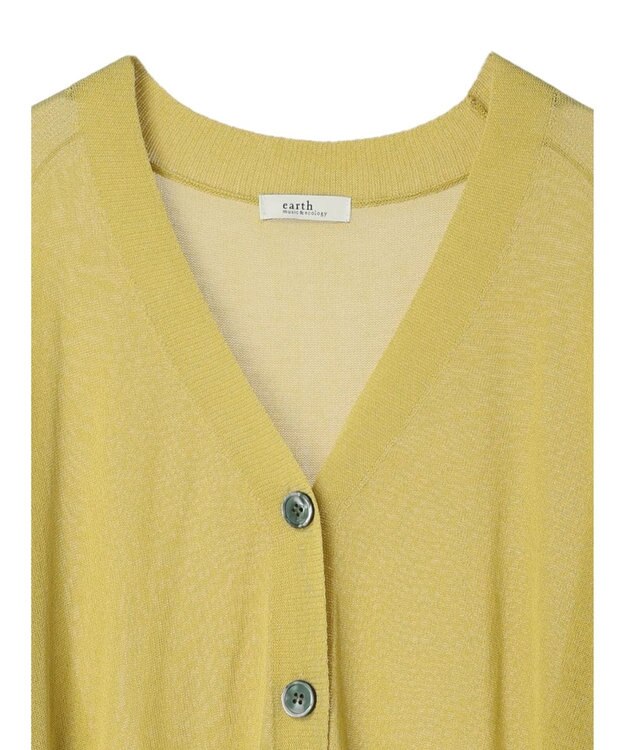 earth music&ecology 接触冷感シアーＢＩＧカーディガン Yellow