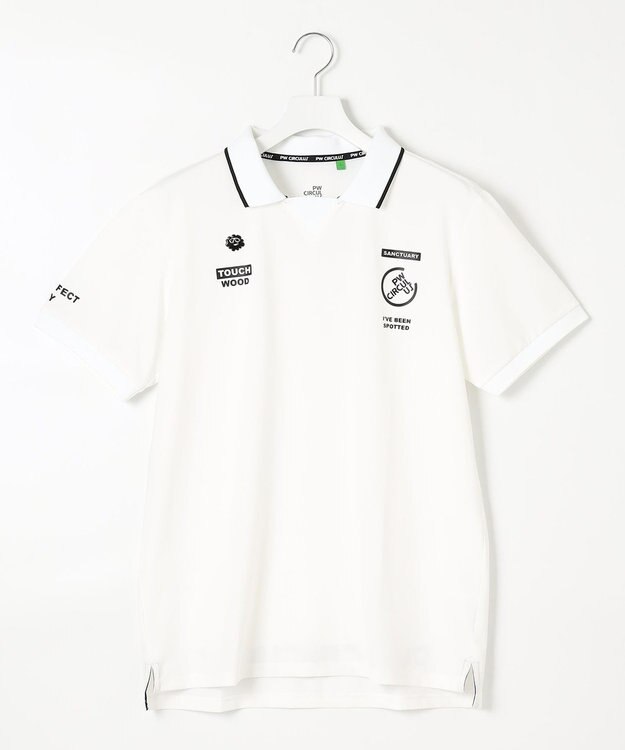 PW CIRCULUS 【MEN】【ストレッチ / UVケア】ガゼット カノコ ポロシャツ ホワイト系