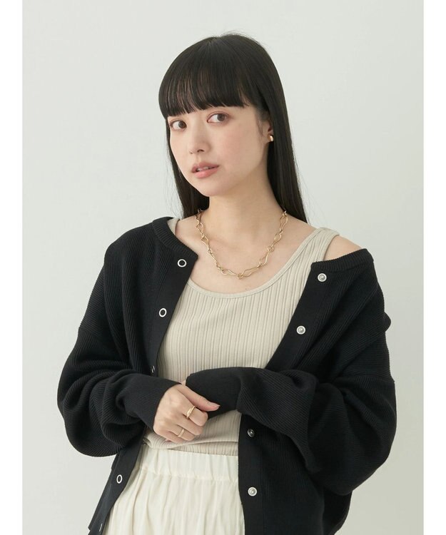 earth music&ecology ２ＷＡＹネックリブタンクトップ Beige