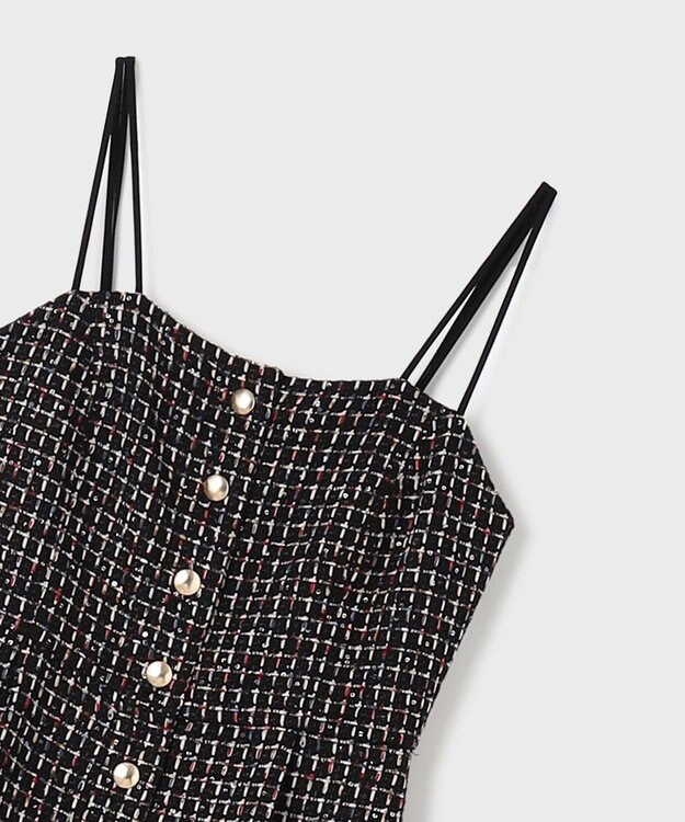 GRACE CONTINENTAL ツイードサロペット マルチ