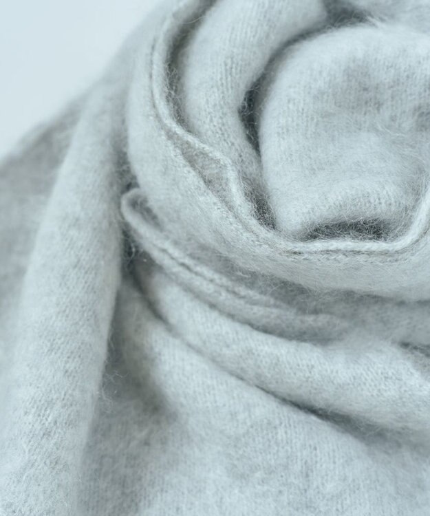 AND WOOL 【ファー加工】カシミヤ100％のストール グレー