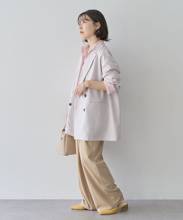 Green Parks オーバーサイズＷ釦ライトジャケット Light Gray