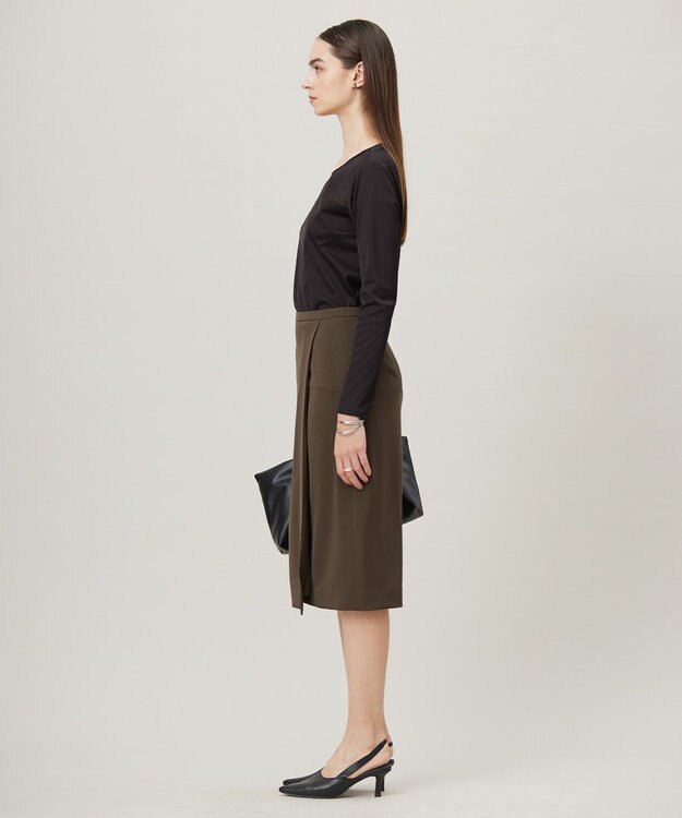 ICB L 【洗える】 PlaXフィラメントジャージー シアーコンビカットソー ブラック系