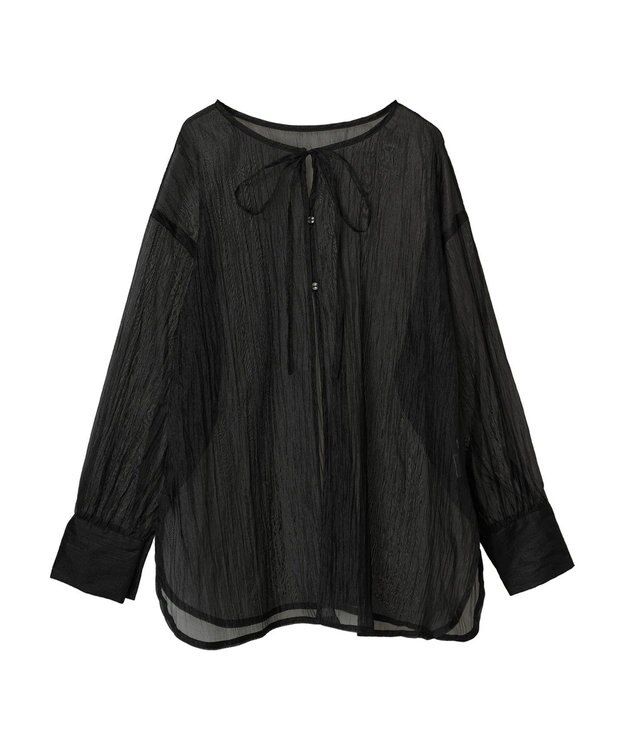 Green Parks ・ＥＬＥＮＣＡＲＥ　ＤＵＥ　２ｗａｙシアーブラウス Black